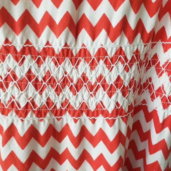 Kate Spade Leora Orange & White Chevron sleeveless  Dress size S - Picture 5 of 8
